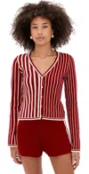 State & Lake Game Day Cardigan Burgundy