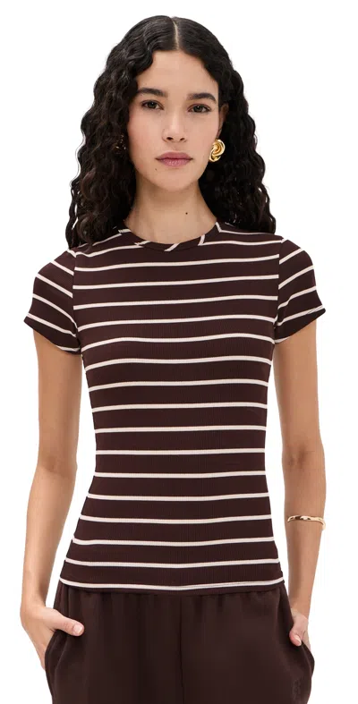 State & Lake Iris Tee Chocolate/off White In Brown