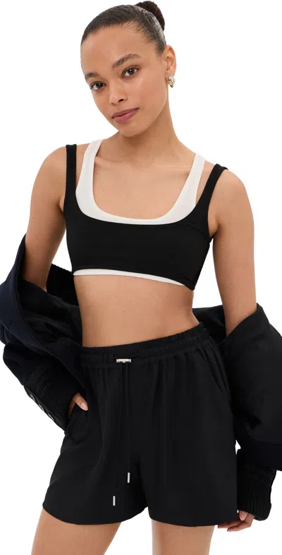 State & Lake Jane Bralette White/black In Multi