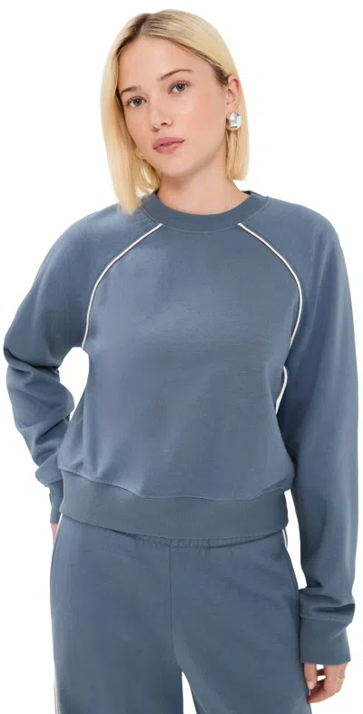 State & Lake Nola Sweatshirt Denim/ivory In Multi