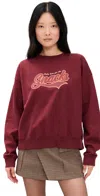 State & Lake Only Here For The Snacks Sweatshirt Burgundy In Burgundy