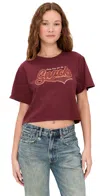 State & Lake Only Here For The Snacks T-shirt Burgundy In Red