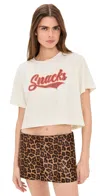 State & Lake Only Here For The Snacks T-shirt Ivory In White