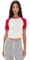 State & Lake Raglan Baseball Tee White/red In Multi