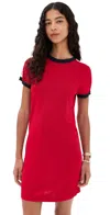 State & Lake Ringer Track Dress Red/white/navy In Red