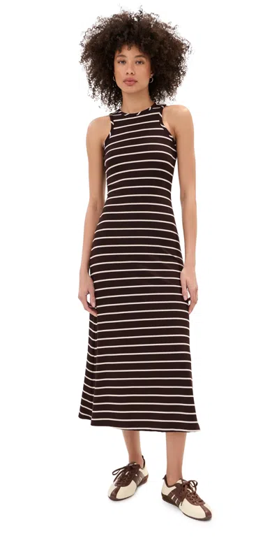 State & Lake Sloane Dress Chocolate/off White