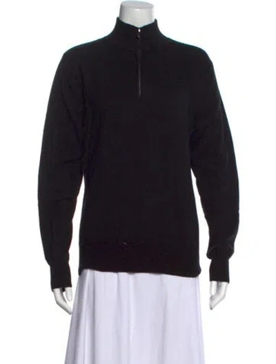 Pre-owned State Cashmere Cashmere Mock Neck Sweater In Black
