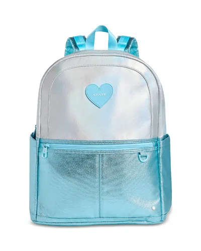 State Kids' Girls' Kane Iridescent Double Pocket Backpack - Ages 7+ In Blue