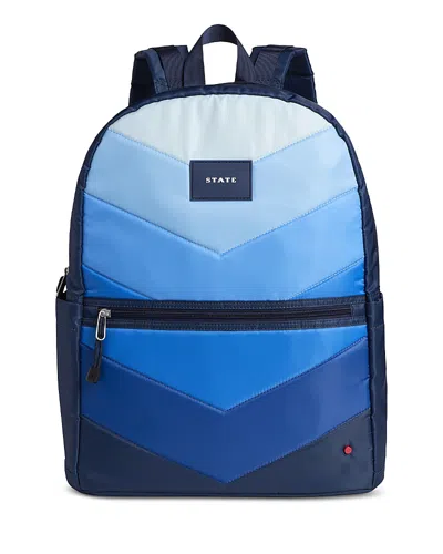 State Kane Kids Large Travel Backpack In Blue Chevron
