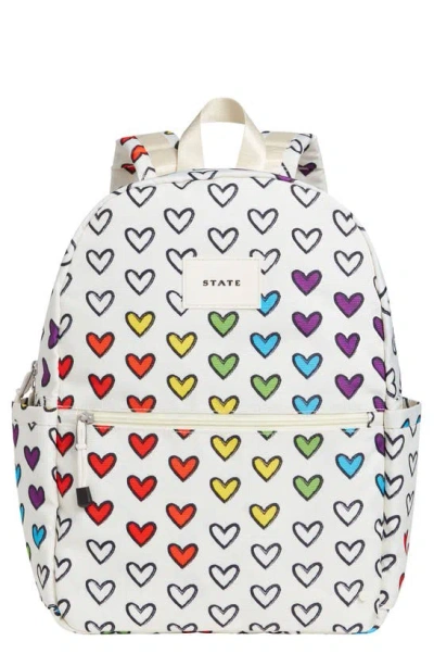 State Kids' Kane Travel Backpack In Rainbow Hearts