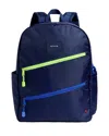 State Kids' Kane Double Pocket Backpack In Navy Diagonal Zipper