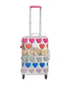 State Logan Patchwork Hearts Carry On Suitcase In Fuzzy Hearts