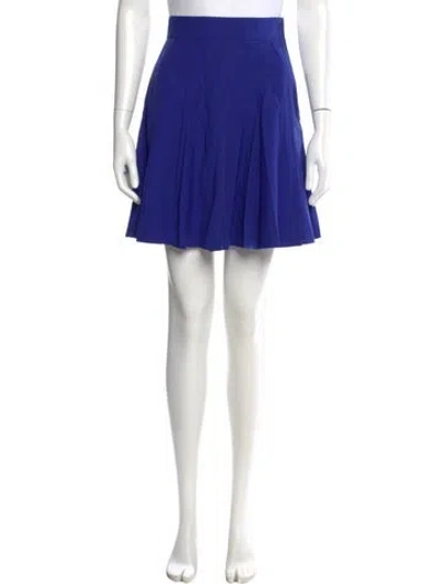 Pre-owned State Of Claude Montana Wool Mini Skirt In Blue