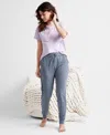 State Of Day Women's Printed Jogger Pajama Pants, Xs-3x, Created For Macy's In Leafy Geo