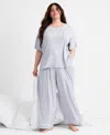 State Of Day Ribbed-knit Pajama Set Xs-3x, Created For Macy's In Sleep Grey