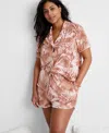 STATE OF DAY WOMEN'S 2-PC. SHORT-SLEEVE NOTCHED-COLLAR PAJAMA SET XS-3X, CREATED FOR MACY'S