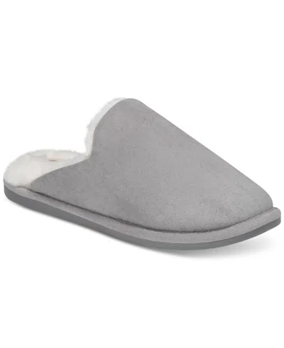 State Of Day Women's Boxed Faux-suede Slippers, Created For Macy's In Chiseled Stone