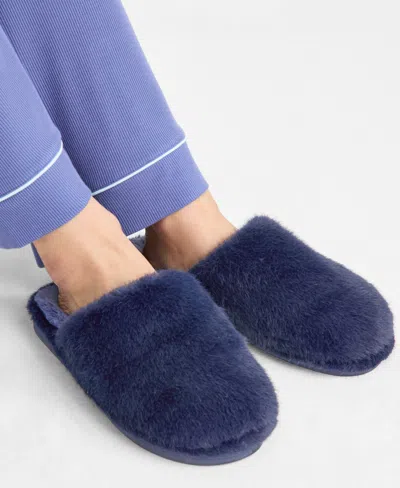 State Of Day Women's Boxed Two-tone Faux-fur Slide Slippers, Macy's Exclusive In Multi