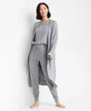 State Of Day Women's Cable-knit Duster Robe, Macy's Exclusive In Gray