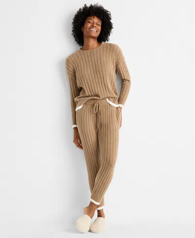 State Of Day Women's Chenille Crewneck And Jogger Sweater Set, Macy's Exclusive In Multi