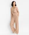 State Of Day Women's Chenille Sweater & Pant Set, Xs-3x, Macy's Exclusive In Brown