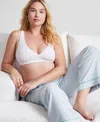 State Of Day Women's Cotton Blend Bralette, Created For Macy's In Bright White