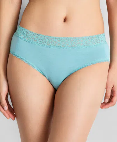 State Of Day Women's Cotton Blend Lace-trim Hipster Underwear, Created For Macy's In Blue