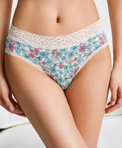 State Of Day Women's Cotton Blend Lace-trim Hipster Underwear, Created For Macy's In Summer Floral
