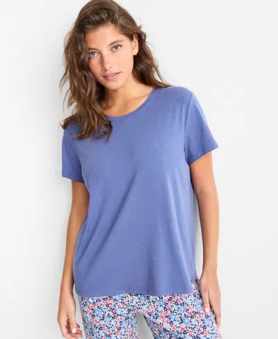 State Of Day Women's Cotton Blend Short-sleeve Sleep Tee Xs-3x, Macy's Exclusive In Black