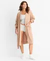 State Of Day Women's Cozy Chenille Belted Robe, Macy's Exclusive In Brown