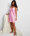 State Of Day Women's Crepe De Chine Chemise, Created For Macy's In Thulian Pink