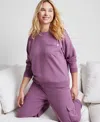 State Of Day Women's Crewneck Sweatshirt, Exclusively At Macy's In Sour Grape
