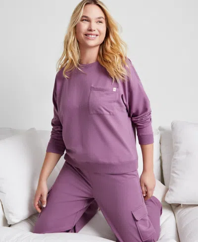 State Of Day Women's Crewneck Sweatshirt, Exclusively At Macy's In Sour Grape