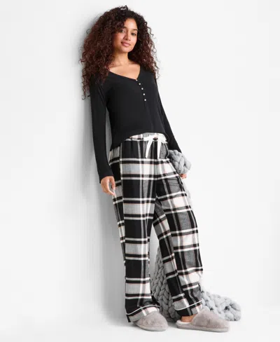 State Of Day Women's Flannel Pajama Pants, Xs-3x, Macy's Exclusive In Multi