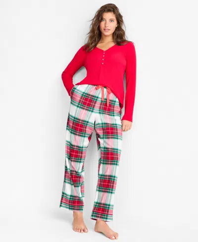 State Of Day Women's Flannel Pajama Pants, Xs-3x, Macy's Exclusive In Multi
