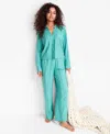 State Of Day Women's Flannel Pajama Set, Macy's Exclusive In Green
