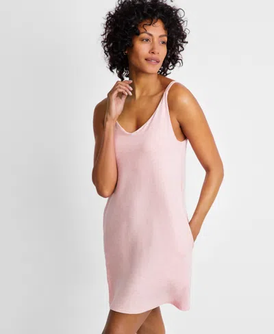 State Of Day Women's Fluid Knit Heather Tank Chemise, Created For Macy's In Soft Blush Heather