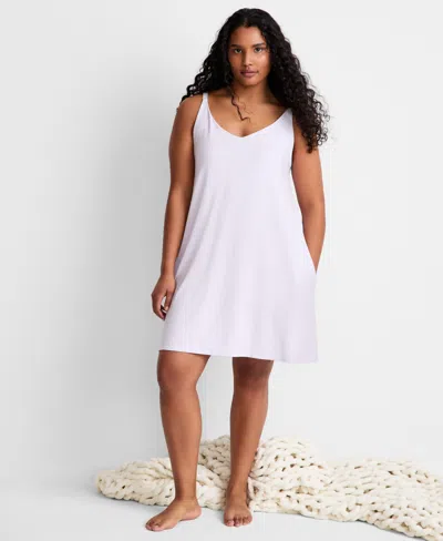 State Of Day Women's Fluid Knit Solid Tank Chemise, Created For Macy's In Black