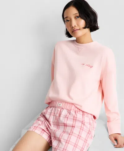 State Of Day Women's French Terry Crewneck Sweatshirt, Macy's Exclusive In Pink