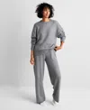 State Of Day Women's Indulge & Rest Sweater Loungewear Set, Created For Macy's In Pewter Heather