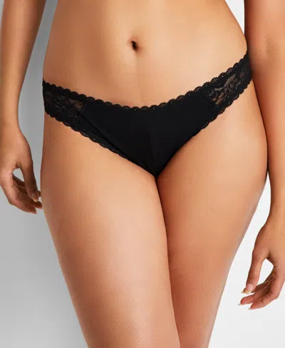 State Of Day Women's Lace Bikini Underwear, Exclusively At Macy's In Deep Black