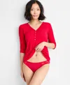 State Of Day Women's Lace Bikini Underwear, Exclusively At Macy's In Red