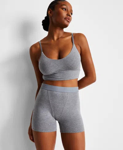 State Of Day Women's Longline Boxer Briefs, Exclusively At Macy's In Pewter Heather
