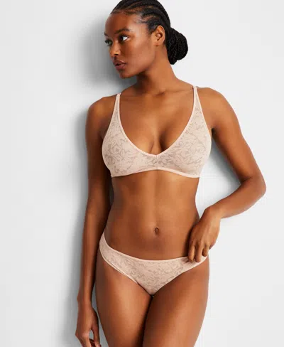 State Of Day Women's Mesh Lace Bralette, Exclusively At Macy's In Nude Blush
