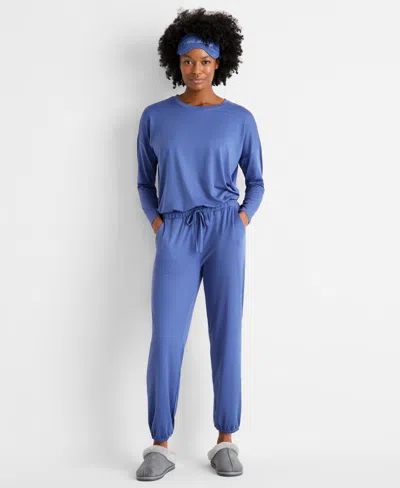 State Of Day Women's Packaged 3-piece Pajama Gift Set Xs-3x, Macy's Exclusive In Blue