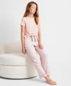 State Of Day Women's Cotton Blend Short-sleeve Sleep Tee Xs-3x, Created For Macy's In Pink Stripe