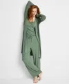 State Of Day Women's Pointelle Long Open-front Wrap, Exclusively At Macy's In Glade
