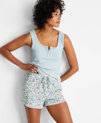 State Of Day Women's Printed Knit Sleep Shorts Xs-3x, Created For Macy's In Summer Floral