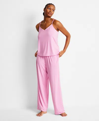 State Of Day Women's Racerback Tank Pajama Set Xs-3x, Exclusively At Macy's In Thulian Pink