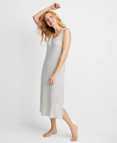 State Of Day Women's Ribbed Modal Blend Tank Nightgown, Created For Macy's In Thin Stripe